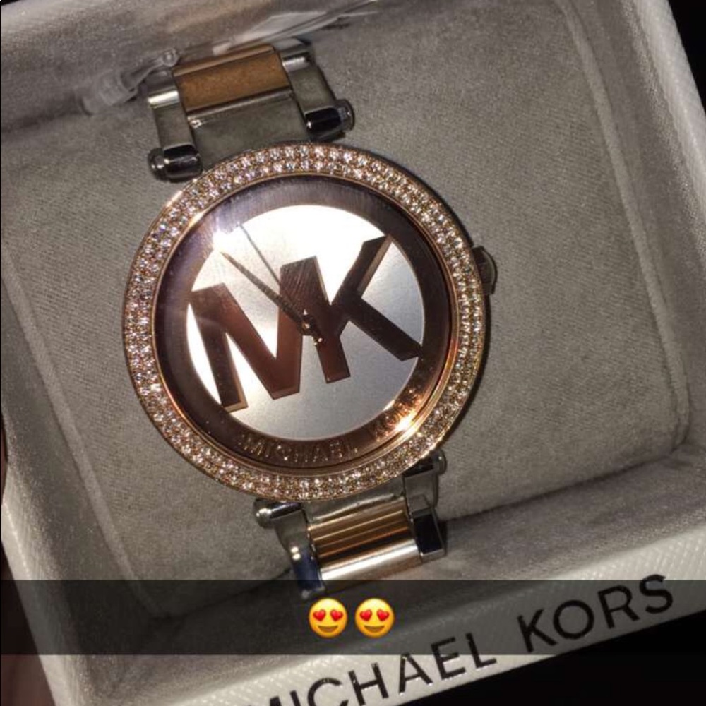 Rosegold Michael kors watch with diamonds